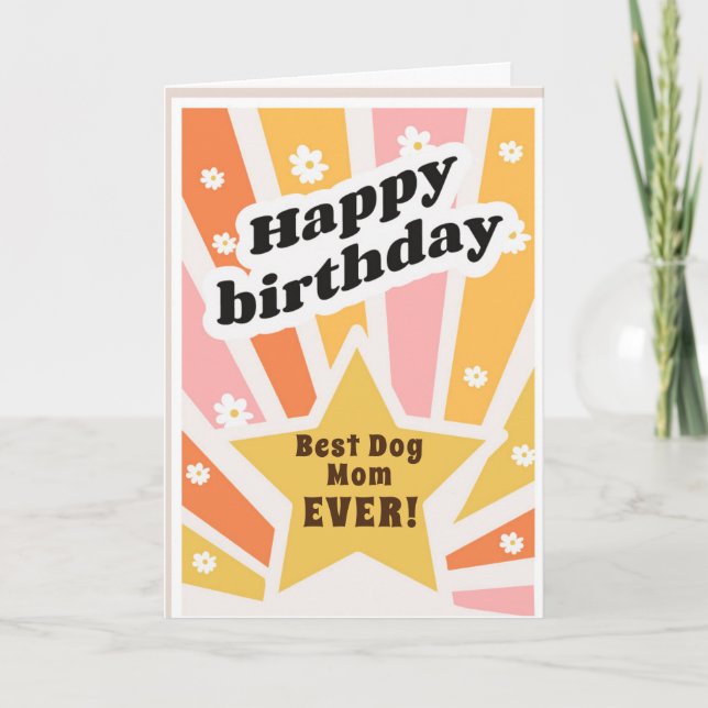 Benutzerdefinierte Mama für den besten Hund je Geb Dankeskarte (Vorderseite)