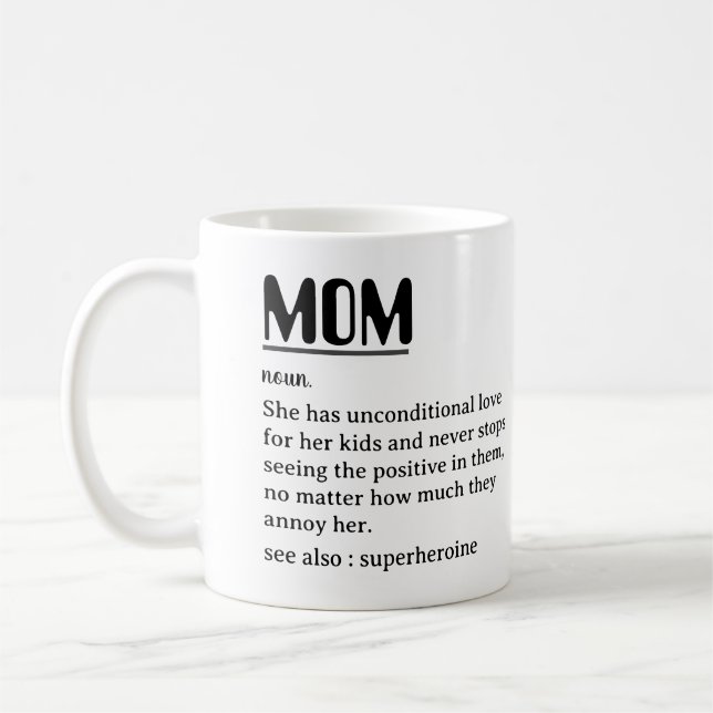 Benutzerdefinierte Mama für Muttertag Kaffeetasse (Links)