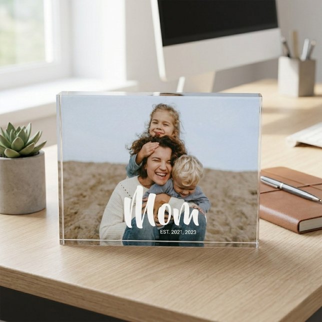 Benutzerdefinierte Mama hat modernes Skript erstel Fotoblock (Custom Mom Established Modern Script Photo Block)