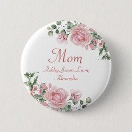 Benutzerdefinierte Mama Rosen Rosen Blumenmuster 4 Button