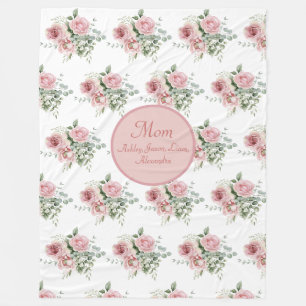 Benutzerdefinierte Mama Rosen Rosen Blumenmuster 4 Fleecedecke