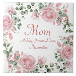 Benutzerdefinierte Mama Rosen Rosen Blumenmuster 4 Fliese
