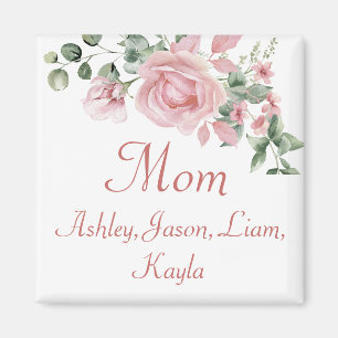 Benutzerdefinierte Mama Rosen Rosen Blumenmuster 4 Magnet