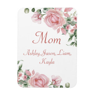 Benutzerdefinierte Mama Rosen Rosen Blumenmuster 4 Magnet