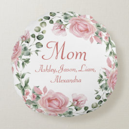 Benutzerdefinierte Mama Rosen Rosen Blumenmuster 4 Rundes Kissen