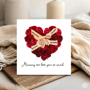 Benutzerdefinierte Mama von Kinder Liebe Herz Mutt Karte