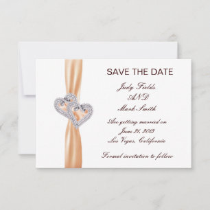 Benutzerdefinierte Mandarine Herzt Save the Date K Einladung