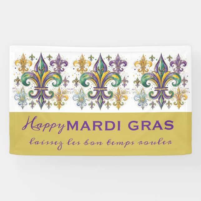 Benutzerdefinierte Mardi-Gras-Farben Banner (Horizontal)