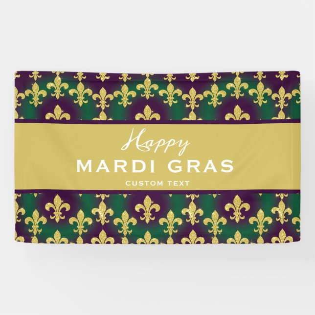 Benutzerdefinierte Mardi Gras Farben Banner (Horizontal)