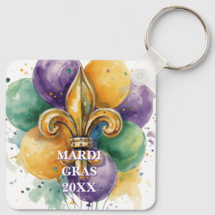 Benutzerdefinierte Mardi-Gras-Farben Schlüsselanhänger