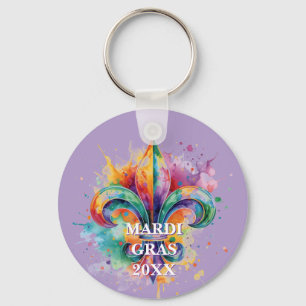 Benutzerdefinierte Mardi Gras Farben Schlüsselanhänger