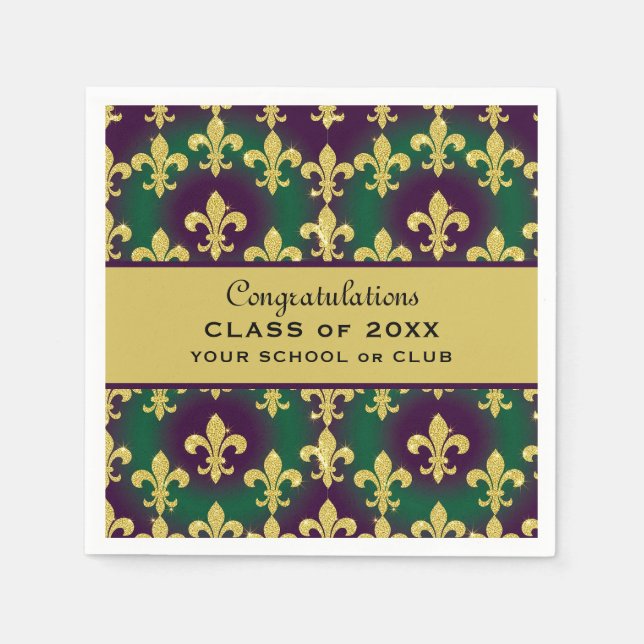 Benutzerdefinierte Mardi Gras Party Serviette (Vorderseite)