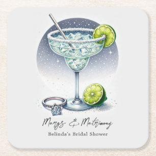 Benutzerdefinierte Margs & Matrimony Brautparty Rechteckiger Pappuntersetzer