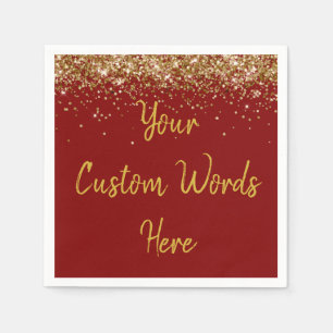 Benutzerdefinierte marine & gold glitzernde Geburt Serviette