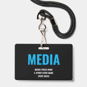 Benutzerdefinierte Medien-Pressezugang Minimalist Ausweis