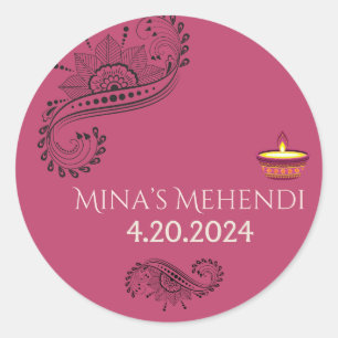 Benutzerdefinierte Mehndi-Aufkleber Runder Aufkleber