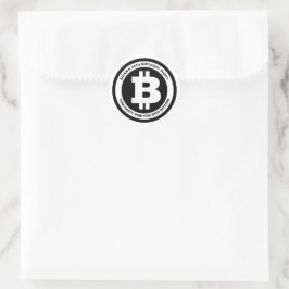 Benutzerdefinierte Meldung für Schwarzweiß-Bitcoin Runder Aufkleber