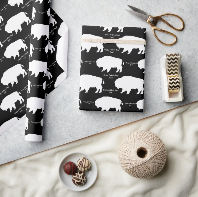 Benutzerdefinierte Meldung "Schwarz und Weiß" Buff Geschenkpapier (Kunsthandwerk)