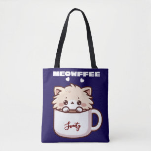 Benutzerdefinierte Meowffee Süße Kaffee Katze Tasche