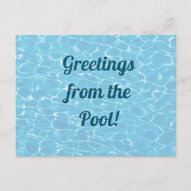 Benutzerdefinierte Message Swimming Pool Postkarte (Vorderseite)