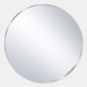 Benutzerdefinierte Metallic Silber Blank Moderne V Runder Aufkleber