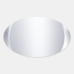 Benutzerdefinierte Metallic-Silber-Optik Leere Mod Ovaler Aufkleber
