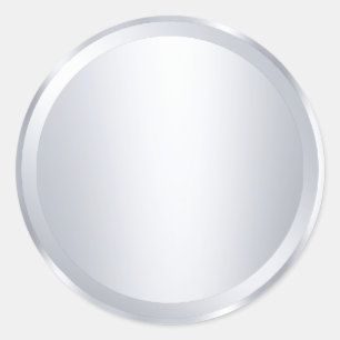 Benutzerdefinierte Metallic-Silber-Optik Leere Mod Runder Aufkleber