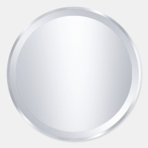 Benutzerdefinierte Metallic-Silber-Optik Leere Mod Runder Aufkleber