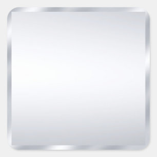 Benutzerdefinierte Metallic Silber Schwarze Leere  Quadratischer Aufkleber