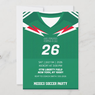 Benutzerdefinierte mexikanische Fußballtrikot-Gebu Einladung