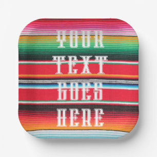 benutzerdefinierte mexikanische Poncho-Decke Cinco Pappteller