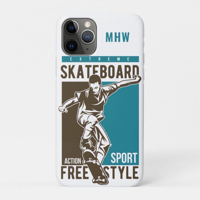 Benutzerdefinierte Mikrogramm-Skateboard-Telefonfä Case-Mate iPhone Hülle (Rückseite)