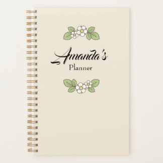 Benutzerdefinierte minimalistische Blumen Feminine Planer