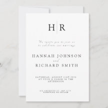 Benutzerdefinierte minimalistische Hochzeitseinlad