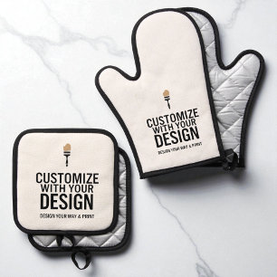 Benutzerdefinierte minimalistische personalisierte ofenhandschuh & Topflappen-Set