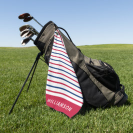 Benutzerdefinierte Minimalistische Rot- und Blaust Golfhandtuch