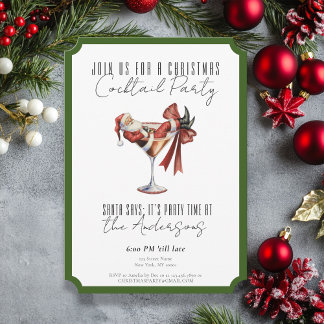Benutzerdefinierte Minimalistische Santa-Cocktail- Einladung