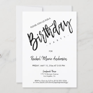 Benutzerdefinierte Minimalistische SkriptGeburtsta Einladung