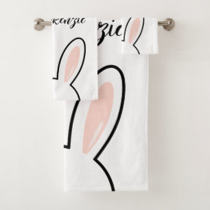 Benutzerdefinierte minimalistische süße Hasenohren Badhandtuch Set