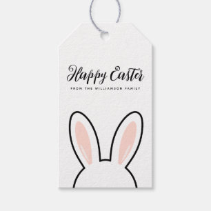 Benutzerdefinierte minimalistische süße Hasenohren Geschenkanhänger