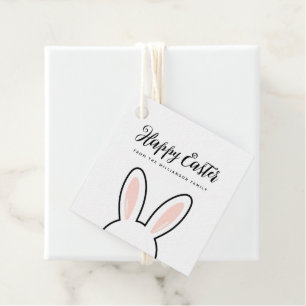 Benutzerdefinierte minimalistische süße Hasenohren Geschenkanhänger