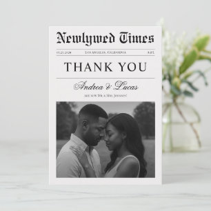 Benutzerdefinierte minimalistische Zeitung Elegant Dankeskarte