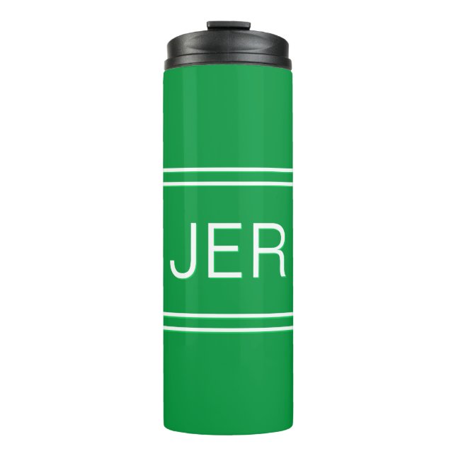 Benutzerdefinierte Mit Monogramm Initialen Drink R Thermosbecher (Vorderseite)