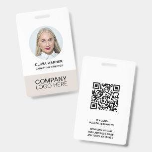Benutzerdefinierte Mitarbeiter-Foto-QR-Code-Logo B Ausweis