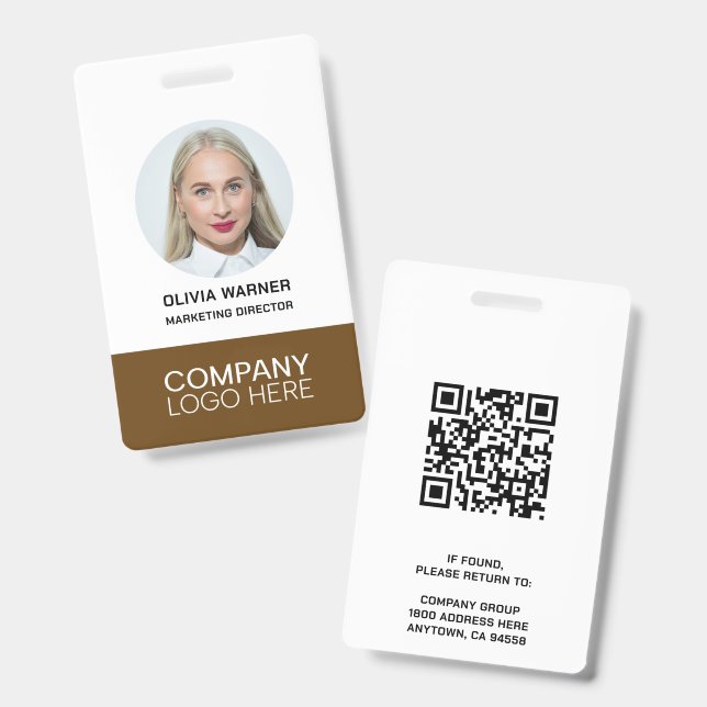 Benutzerdefinierte Mitarbeiter-Foto-QR-Code-Logo B Ausweis (Vorder- & Rückseite)