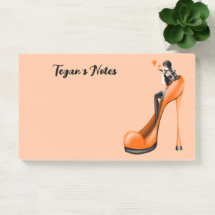Benutzerdefinierte Mode-Diva in Stiletto Orange Post-it Klebezettel