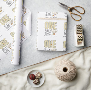 Benutzerdefinierte moderne beige eine dumme Gans 1 Geschenkpapier