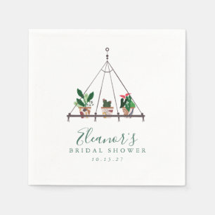Benutzerdefinierte moderne Boho-Pflanzen-Brautpart Serviette