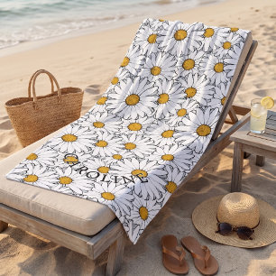 Benutzerdefinierte moderne Chic Sommer Daisy Blume Strandtuch