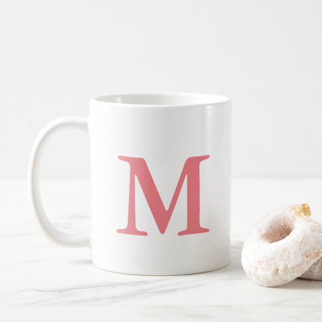 Benutzerdefinierte moderne Elegant-Initial-Monogra Kaffeetasse (Mit Donut)